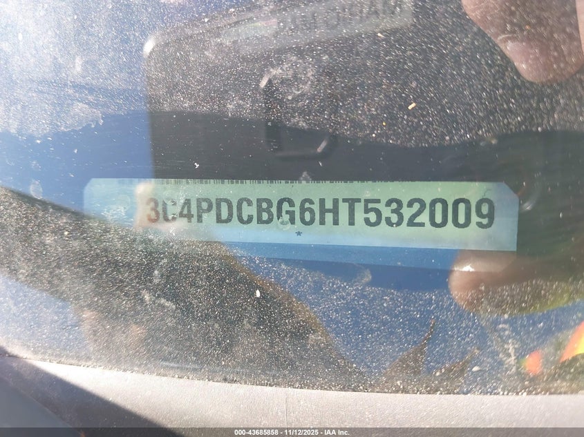 2017 Dodge Journey Sxt VIN: 3C4PDCBG6HT532009 Lot: 43685858