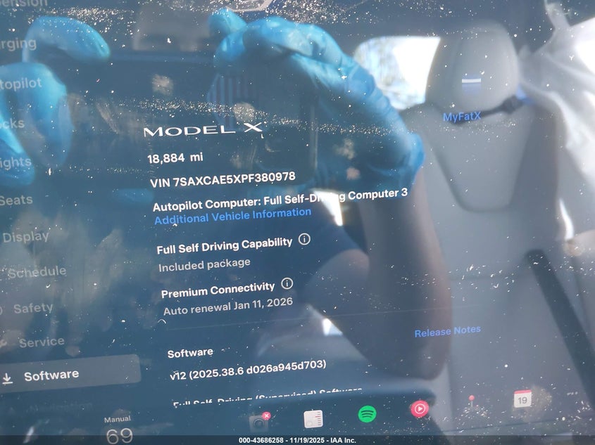 2023 Tesla Model X Dual Motor All-Wheel Drive/Standard Range VIN: 7SAXCAE5XPF380978 Lot: 43686258