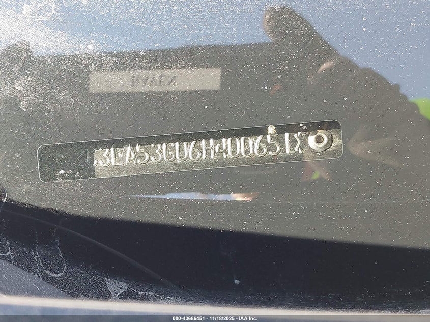 2006 Chrysler 300 Touring VIN: 2C3LA53G06H400651 Lot: 43686451