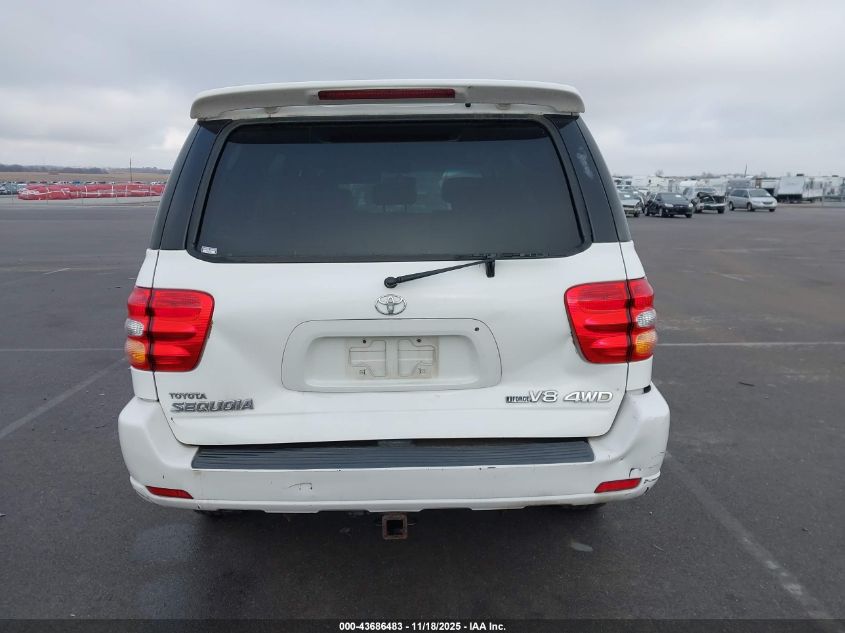2002 Toyota Sequoia Limited VIN: 5TDBT48A92S105625 Lot: 43686483