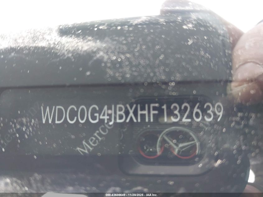 2017 Mercedes-Benz Glc 300 VIN: WDC0G4JBXHF132639 Lot: 43686649