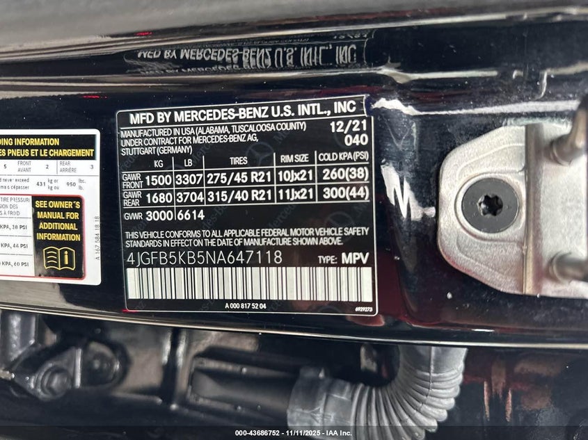 4JGFB5KB5NA647118 2022 MERCEDES-BENZ GLE photo no. 9