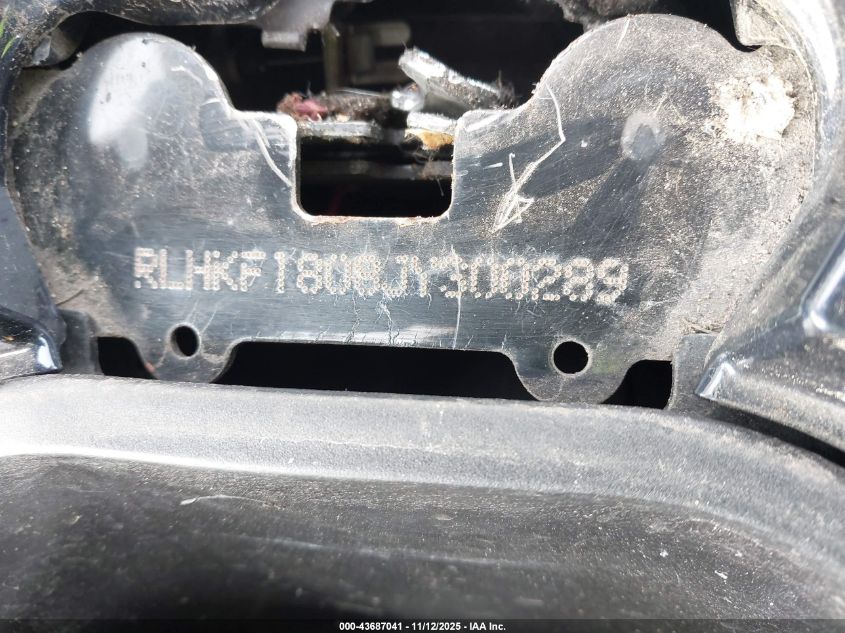 2018 Honda Pcx 150 VIN: RLHKF1808JY300289 Lot: 43687041