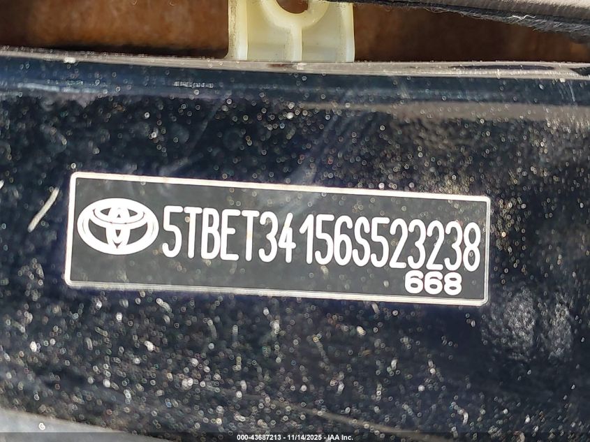 2006 Toyota Tundra Sr5 V8 VIN: 5TBET34156S523238 Lot: 43687213