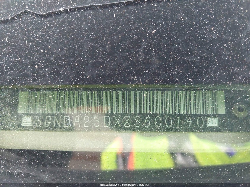 2008 Chevrolet Hhr Lt VIN: 3GNDA23DX8S600190 Lot: 43687512