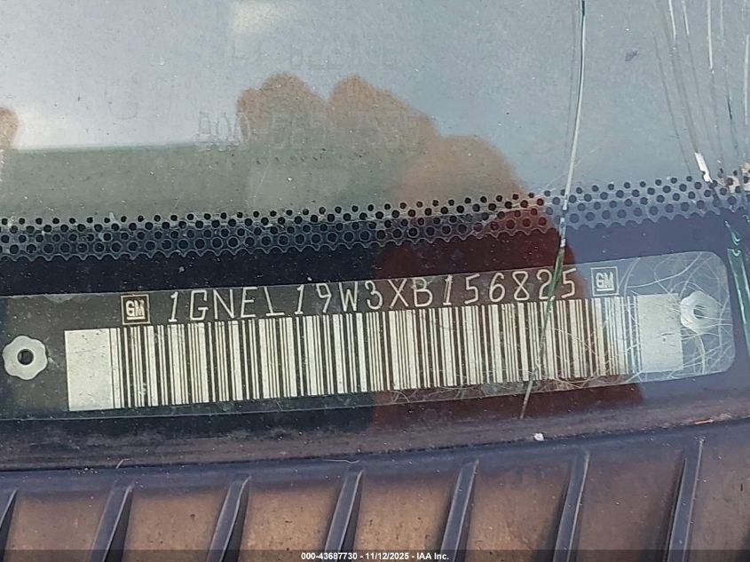 1999 Chevrolet Astro VIN: 1GNEL19W3XB156825 Lot: 43687730