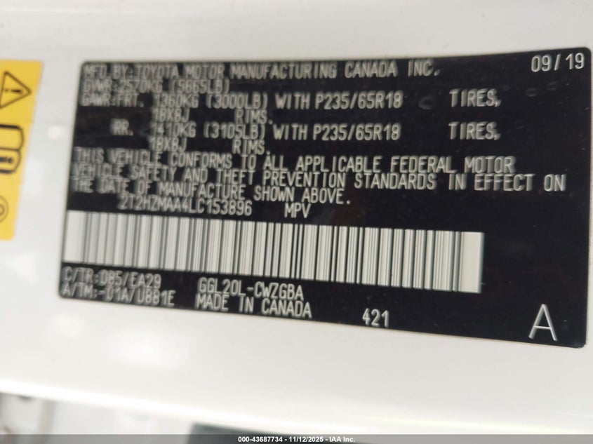 2020 LEXUS RX 350 - 2T2HZMAA4LC153896