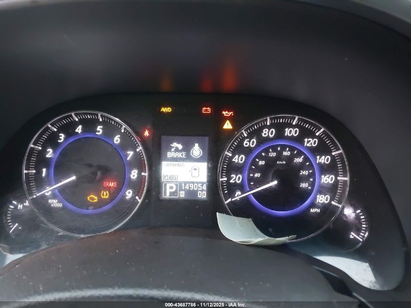 2013 Infiniti Fx37 VIN: JN8CS1MW8DM170430 Lot: 43687786