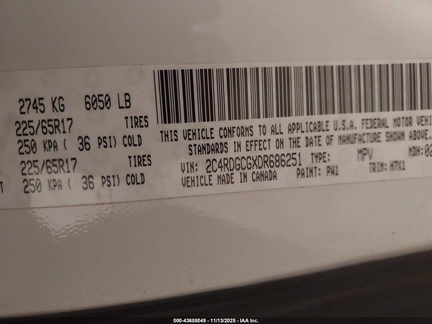 2C4RDGCGXDR686251 2013 DODGE CARAVAN photo no. 9