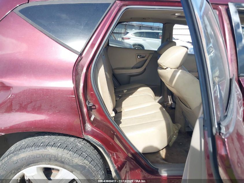 2007 Nissan Murano Sl VIN: JN8AZ08T87W510844 Lot: 43688411