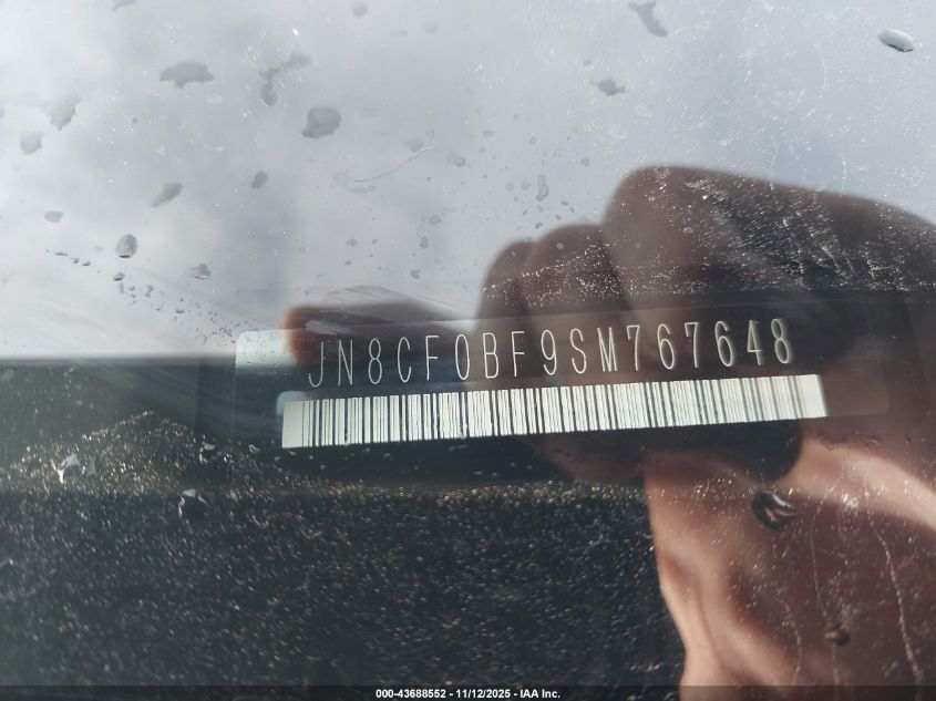 2025 Nissan Ariya Engage VIN: JN8CF0BF9SM767648 Lot: 43688552