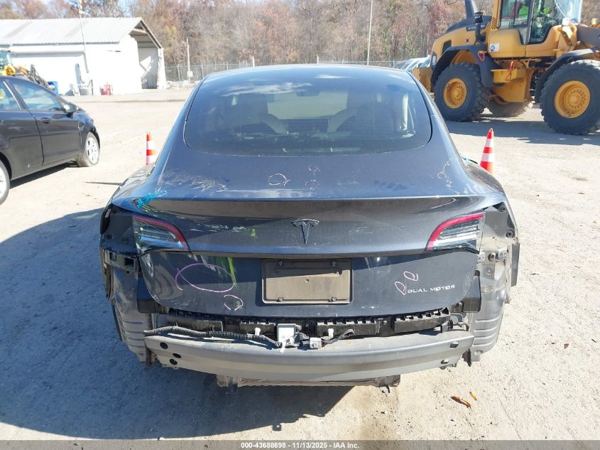 2022 Tesla Model 3 Long Range Dual Motor All-Wheel Drive VIN: 5YJ3E1EBXNF277620 Lot: 43688698