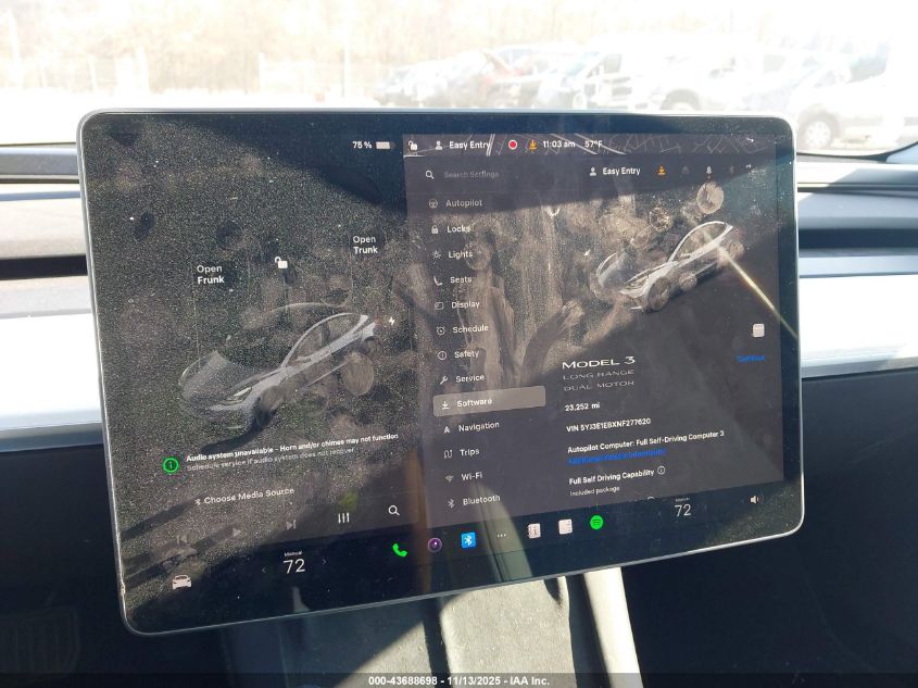 2022 Tesla Model 3 Long Range Dual Motor All-Wheel Drive VIN: 5YJ3E1EBXNF277620 Lot: 43688698