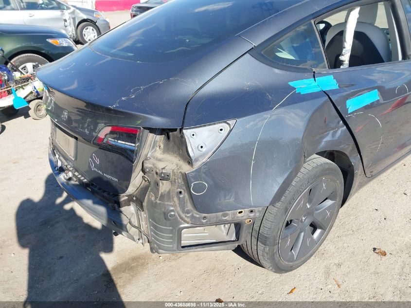 2022 Tesla Model 3 Long Range Dual Motor All-Wheel Drive VIN: 5YJ3E1EBXNF277620 Lot: 43688698
