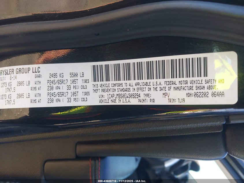 1C4PJMBS0EW309294 2014 JEEP CHEROKEE photo no. 9