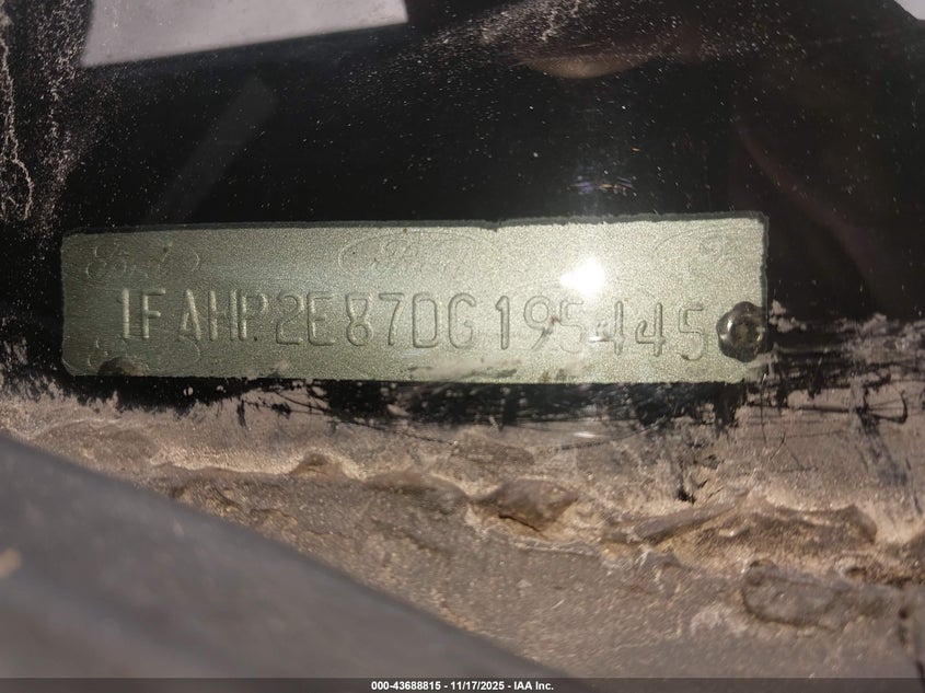 2013 Ford Taurus Sel VIN: 1FAHP2E87DG195445 Lot: 43688815