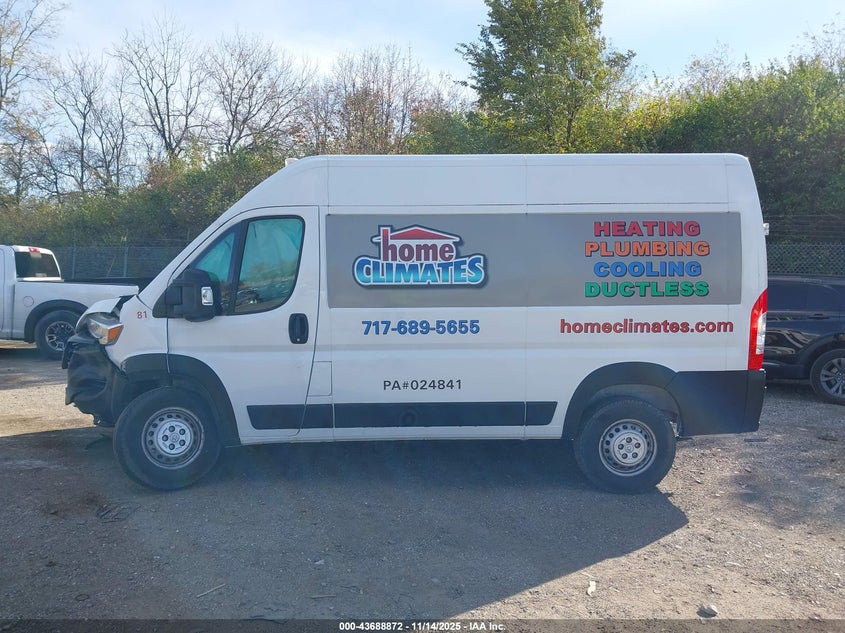 2024 Ram Promaster 2500 Tradesman High Roof 136 Wb W/Pass Seat VIN: 3C6LRVCG7RE101671 Lot: 43688872