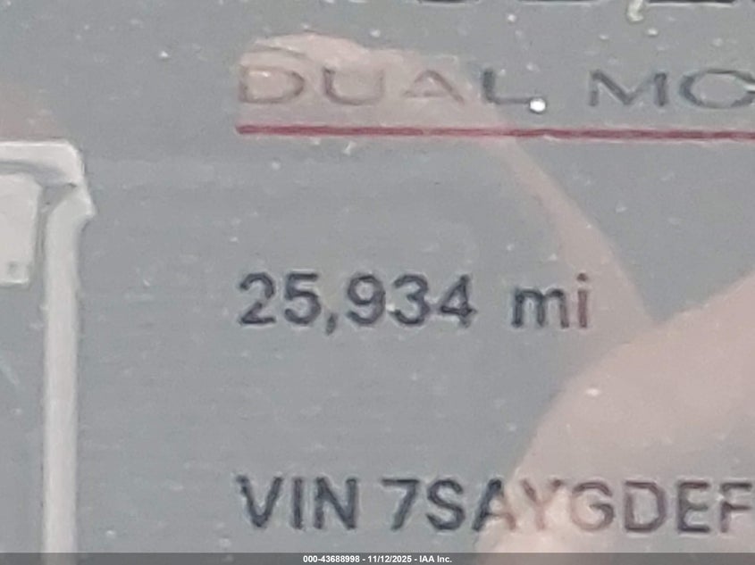 2022 Tesla Model Y Performance Dual Motor All-Wheel Drive VIN: 7SAYGDEF1NF404536 Lot: 43688998