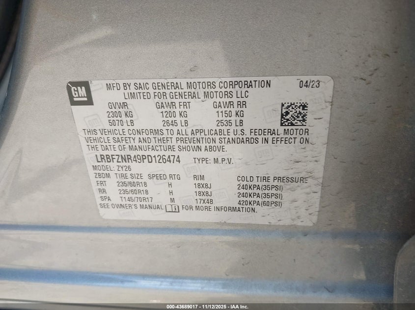 LRBFZNR49PD126474 2023 BUICK ENVISION photo no. 9