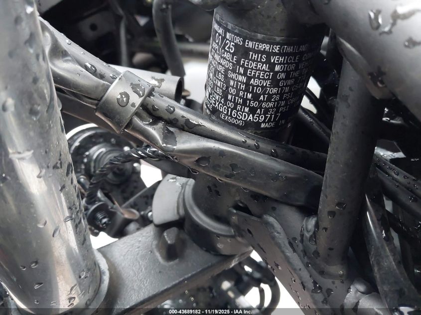 2025 Kawasaki Ex500 VIN: ML5EXGG16SDA59717 Lot: 43689182