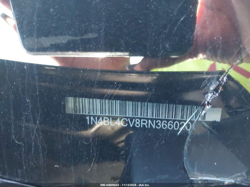 2024 Nissan Altima Sr Fwd VIN: 1N4BL4CV8RN366020 Lot: 43689242