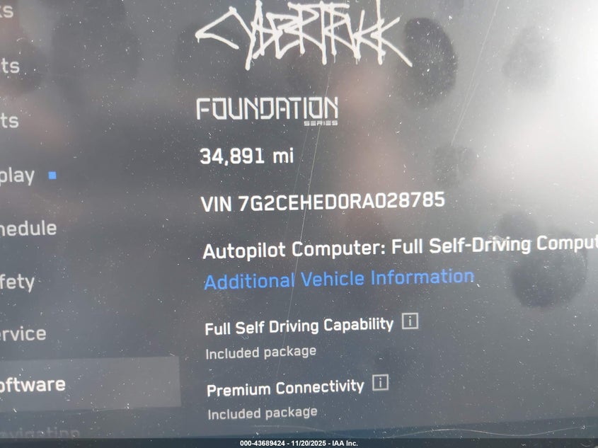 2024 Tesla Cybertruck All-Wheel Drive VIN: 7G2CEHED0RA028785 Lot: 43689424