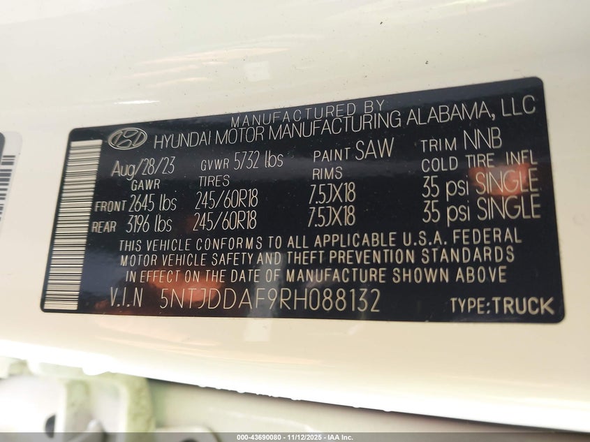 2024 HYUNDAI SANTA CRUZ XRT - 5NTJDDAF9RH088132