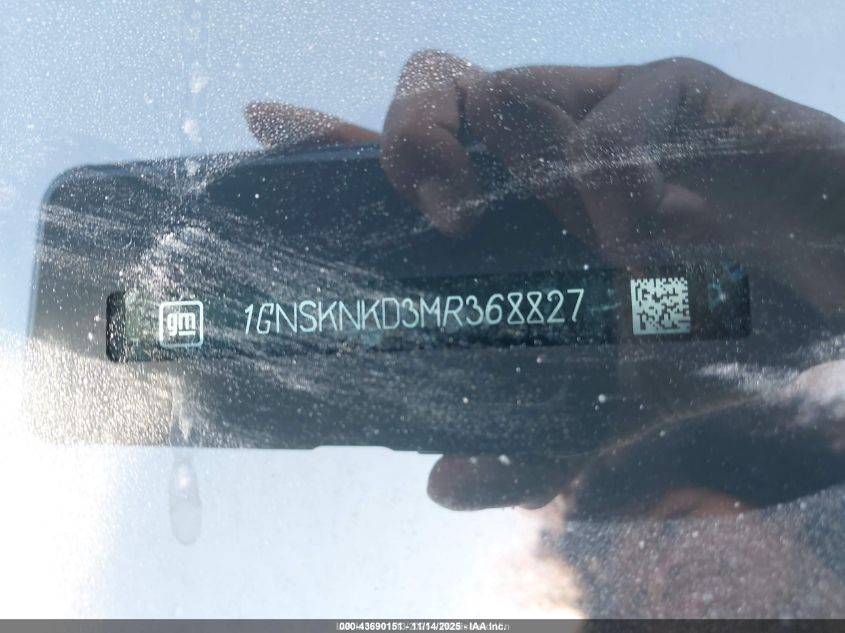 2021 Chevrolet Tahoe 4Wd Lt VIN: 1GNSKNKD3MR368827 Lot: 43690151