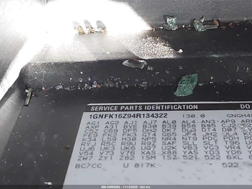 2004 Chevrolet Suburban 1500 Lt VIN: 1GNFK16Z94R134322 Lot: 43690262