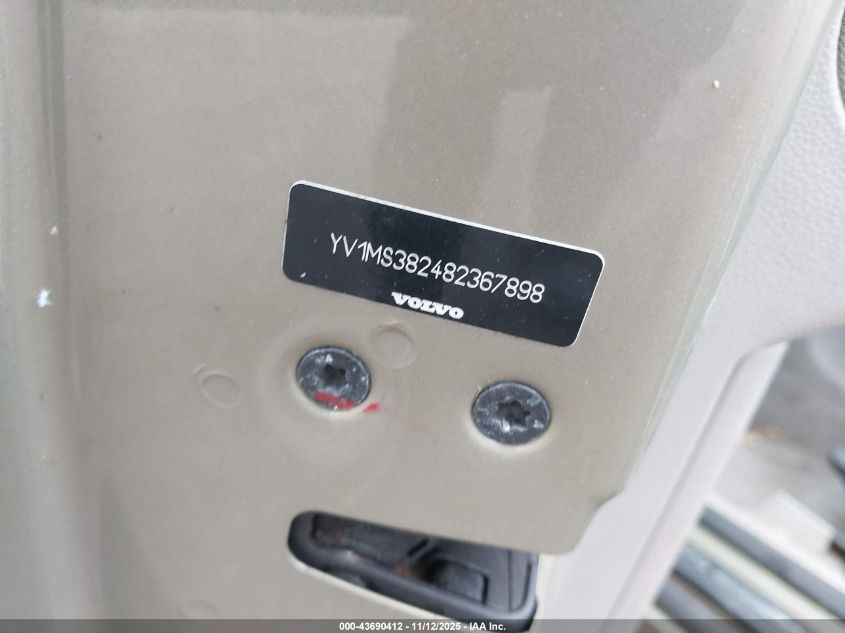 2008 Volvo S40 2.4I VIN: YV1MS382482367898 Lot: 43690412