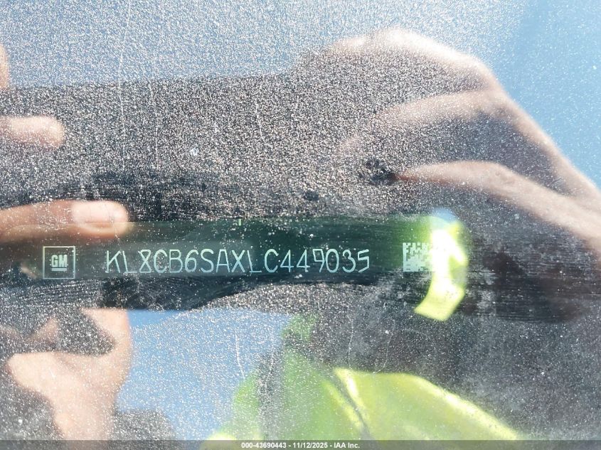 2020 Chevrolet Spark Fwd Ls Automatic VIN: KL8CB6SAXLC449035 Lot: 43690443