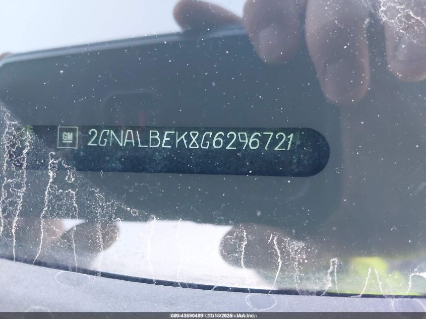 2016 Chevrolet Equinox Ls VIN: 2GNALBEK8G6296721 Lot: 43690489