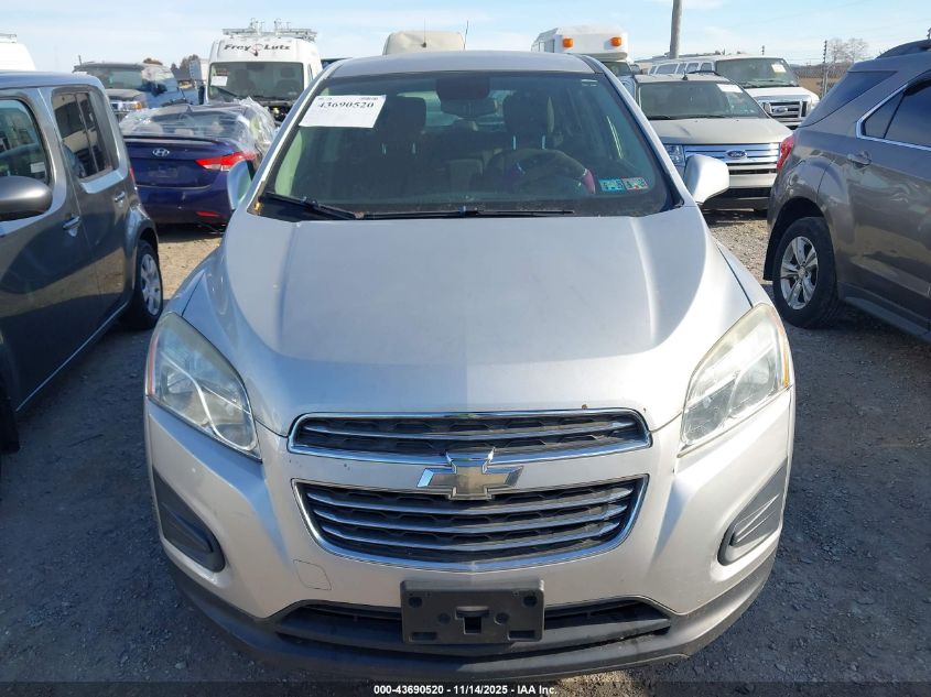 2016 Chevrolet Trax 1Ls VIN: 3GNCJNSBXGL262764 Lot: 43690520