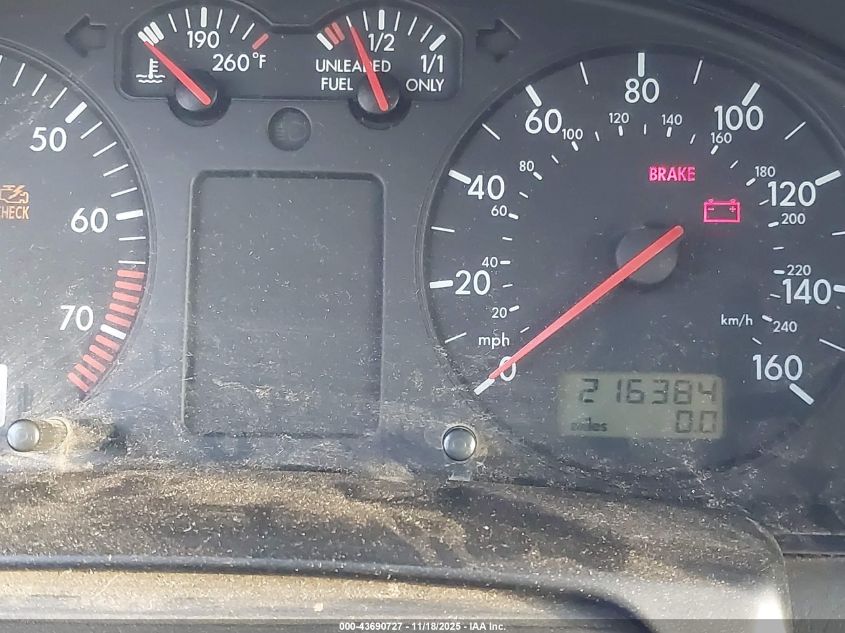 1998 Volkswagen Passat Gls VIN: WVWMA63B9WE119997 Lot: 43690727