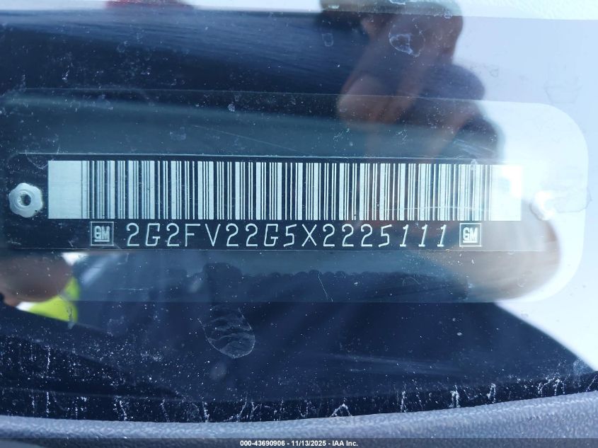 1999 Pontiac Firebird Trans Am VIN: 2G2FV22G5X2225111 Lot: 43690906