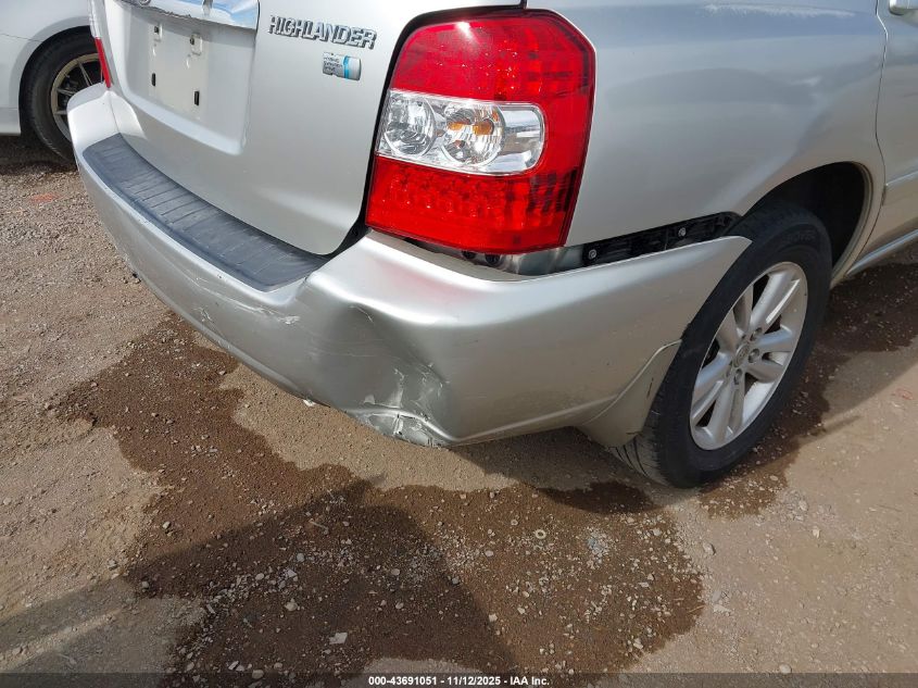 2006 Toyota Highlander Hybrid V6 VIN: JTEDW21A960006550 Lot: 43691051
