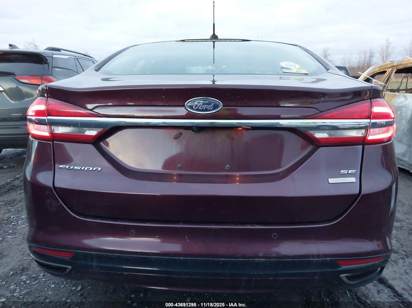 2017 Ford Fusion Se VIN: 3FA6P0T98HR100834 Lot: 43691295