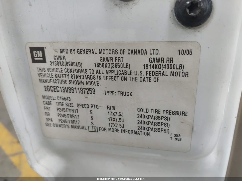2GCEC13V861187253 2006 CHEVROLET SILVERADO photo no. 9