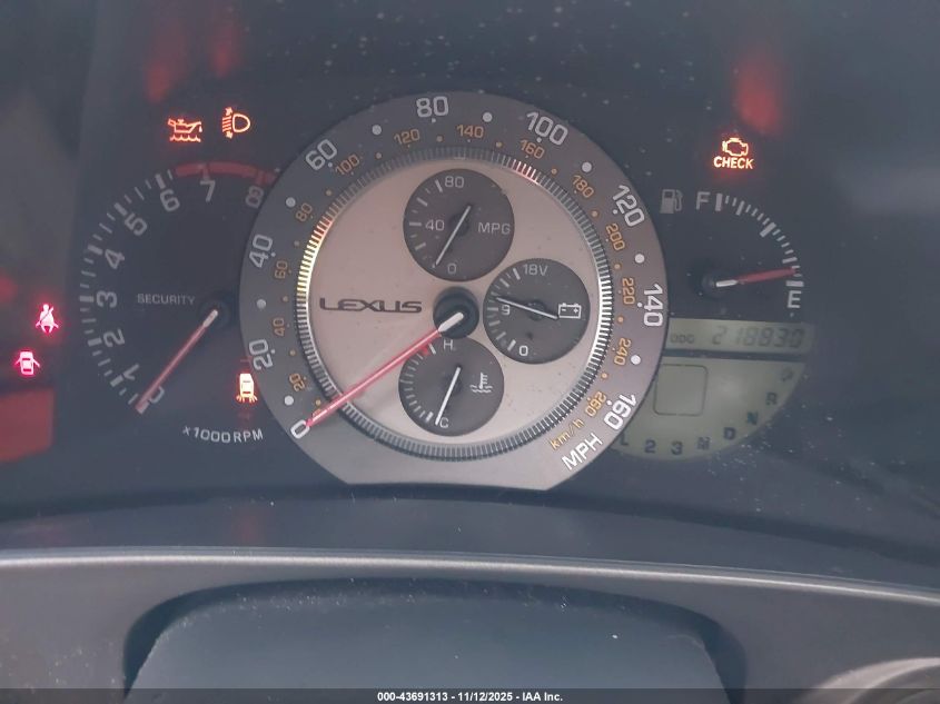 2001 Lexus Is 300 VIN: JTHBD182810027973 Lot: 43691313