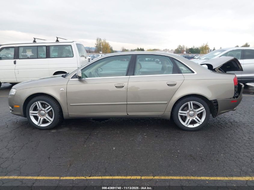 2007 Audi A4 2.0T VIN: WAUDF78E67A228529 Lot: 43691740