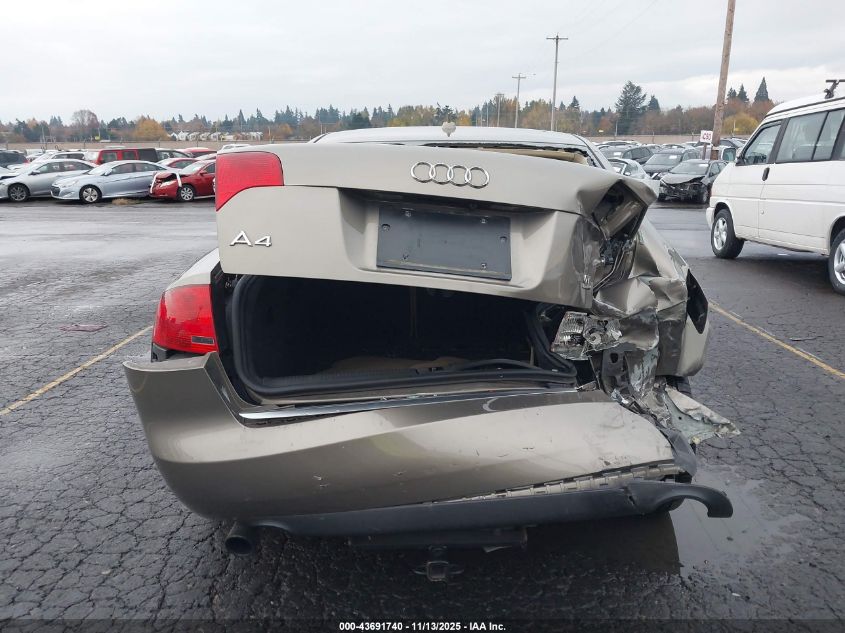 2007 Audi A4 2.0T VIN: WAUDF78E67A228529 Lot: 43691740