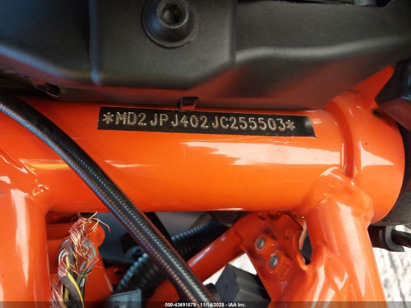 2018 Ktm 390 Duke VIN: MD2JPJ402JC255503 Lot: 43691879