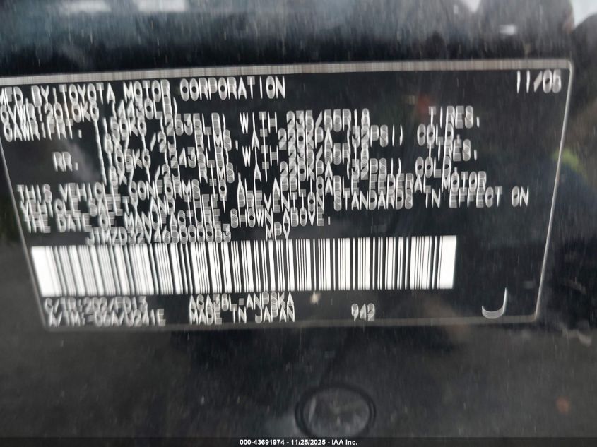 2006 Toyota Rav4 Sport VIN: JTMZD32V465000083 Lot: 43691974