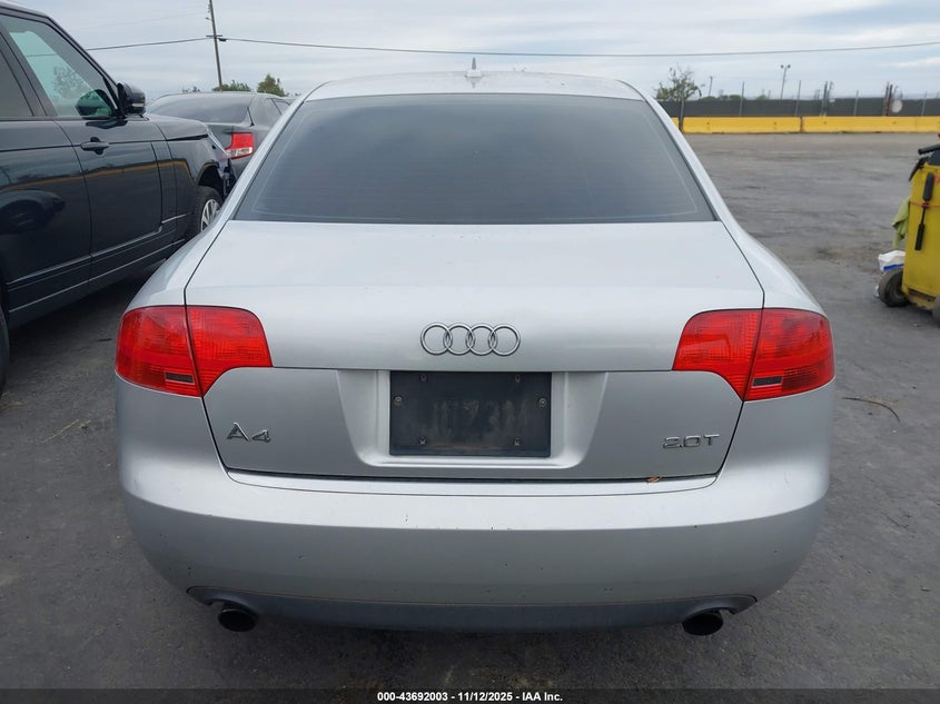 2007 Audi A4 2.0T VIN: WAUAF78E37A063994 Lot: 43692003
