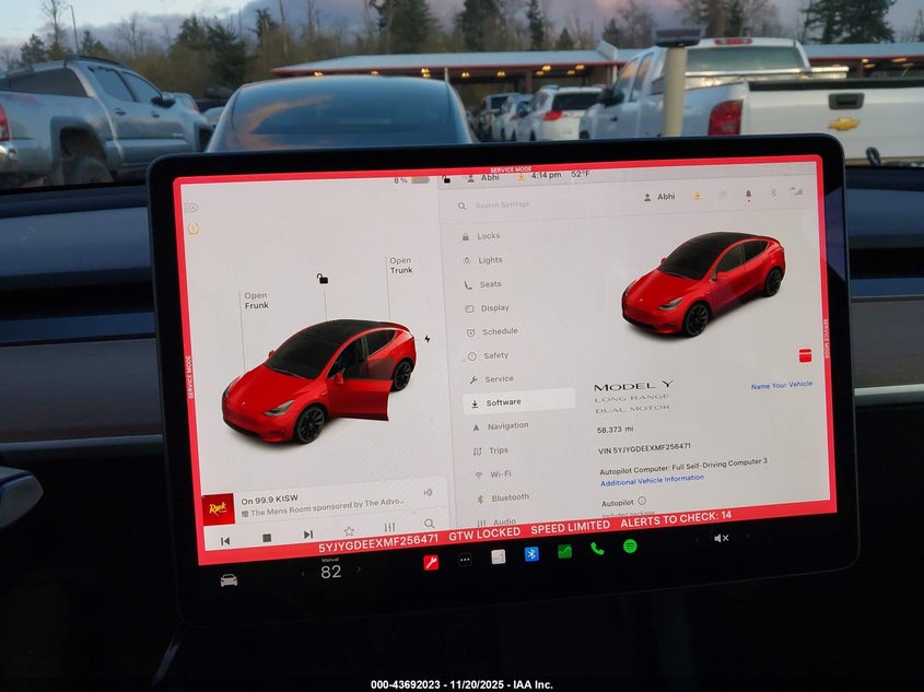 2021 Tesla Model Y Long Range Dual Motor All-Wheel Drive VIN: 5YJYGDEEXMF256471 Lot: 43692023