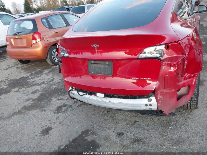 2021 Tesla Model Y Long Range Dual Motor All-Wheel Drive VIN: 5YJYGDEEXMF256471 Lot: 43692023