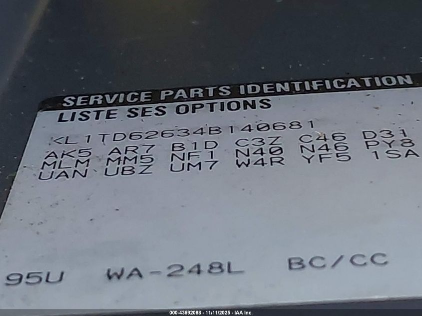 2004 Chevrolet Aveo Special Value VIN: KL1TD62634B140681 Lot: 43692088