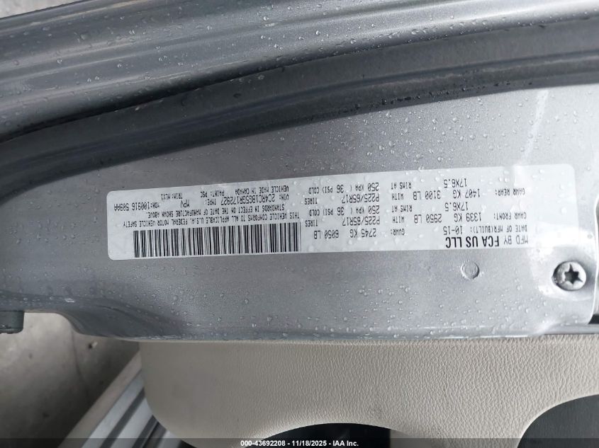 2016 Chrysler Town & Country Touring VIN: 2C4RC1BG5GR172927 Lot: 43692208