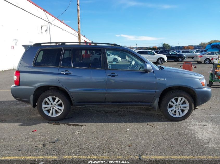 2007 Toyota Highlander Hybrid V6 VIN: JTEHW21A770039680 Lot: 43692227