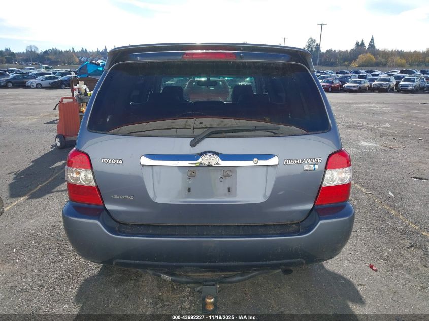 2007 Toyota Highlander Hybrid V6 VIN: JTEHW21A770039680 Lot: 43692227